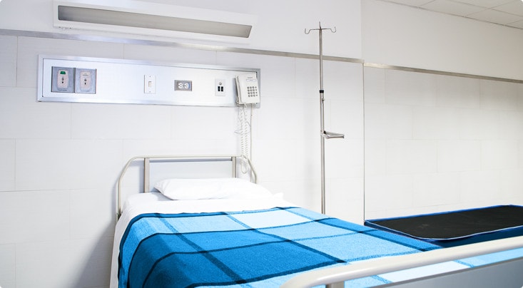 Blue Hospital Bed